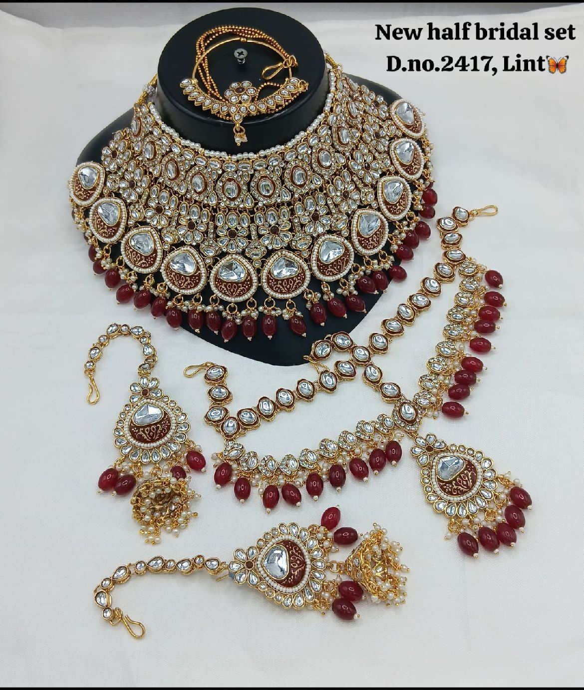 Zevar Semi-Bridal Jewelry Set Pearl Monzonite Semi-Bridal Jewelry Set - Elegant Wedding Collection