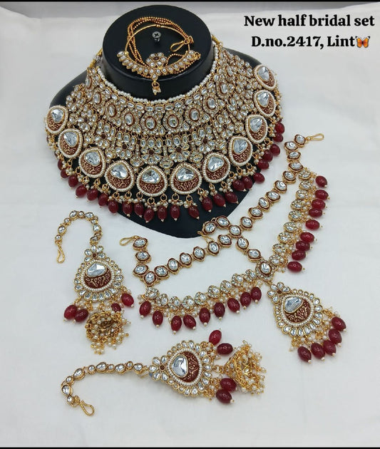 Zevar Semi-Bridal Jewelry Set Pearl Monzonite Semi-Bridal Jewelry Set - Elegant Wedding Collection