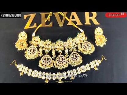 ZEVAR | Traditional Green Kundan Bridal Choker Necklace