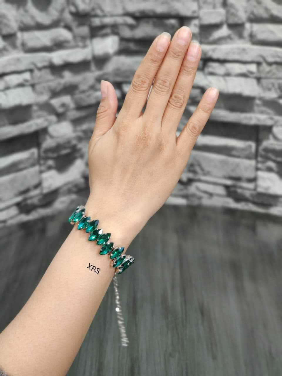 Nakhreli bracelet dark-green Trending Western Bracelet Unique Stones By Zevar