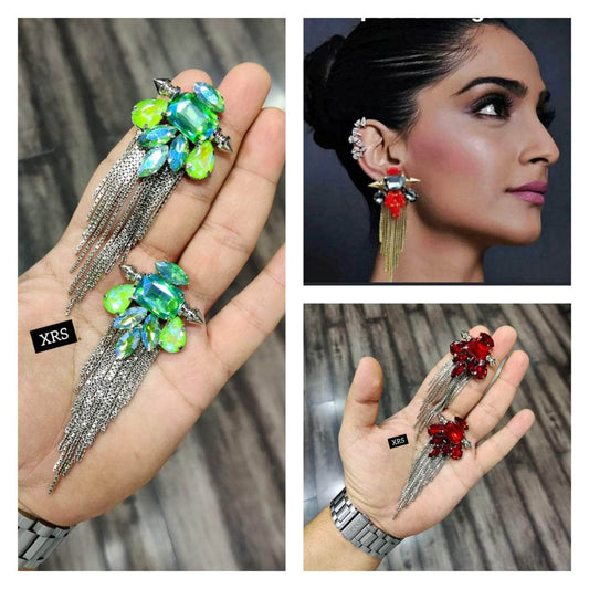 Sonam Kapoor Chain Bullet Studs now available in silver plating on demand. - Zevar