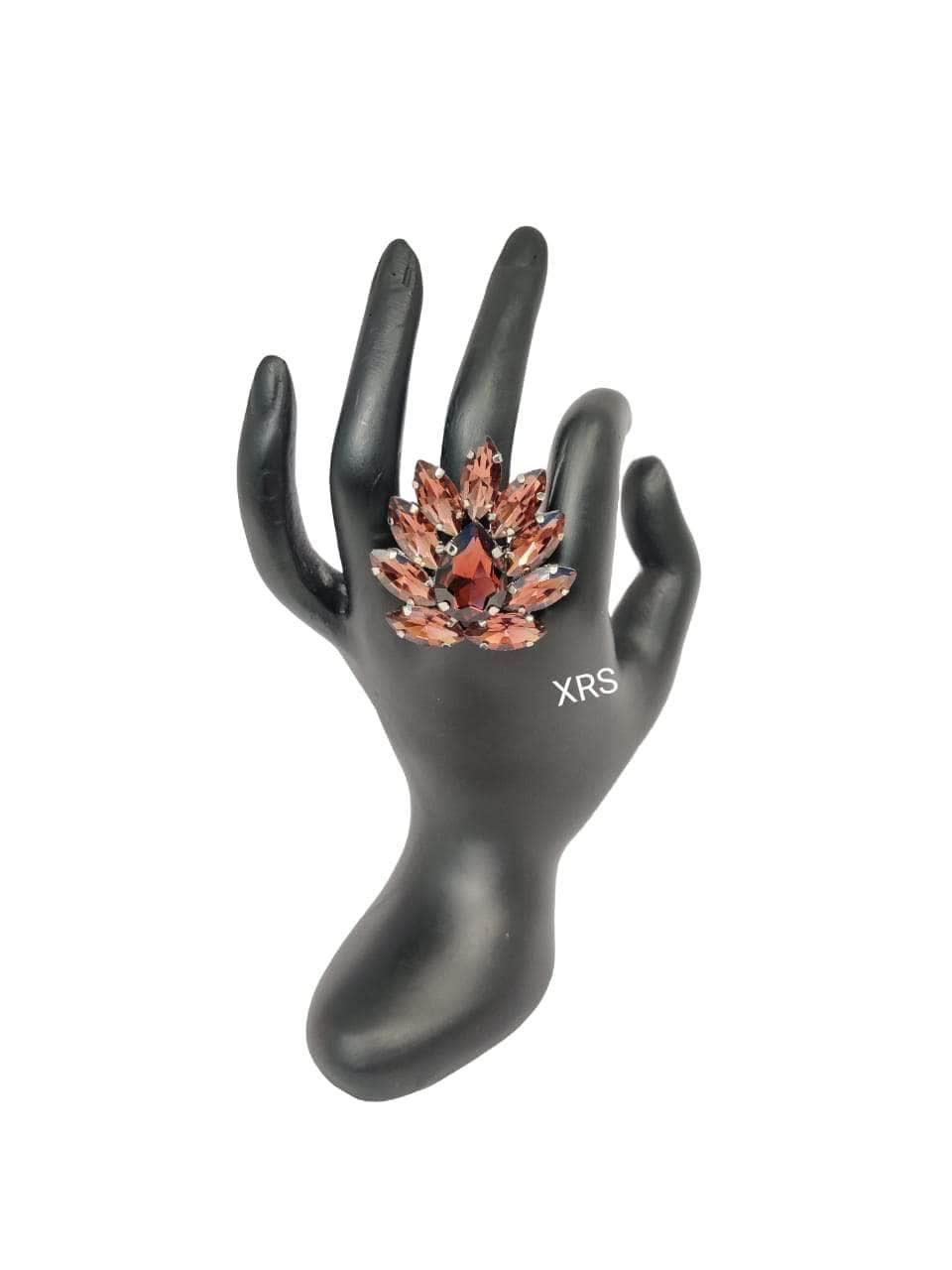 Nakhreli Finger Ring brown Beautiful Lotus Latest Ring By Zevar