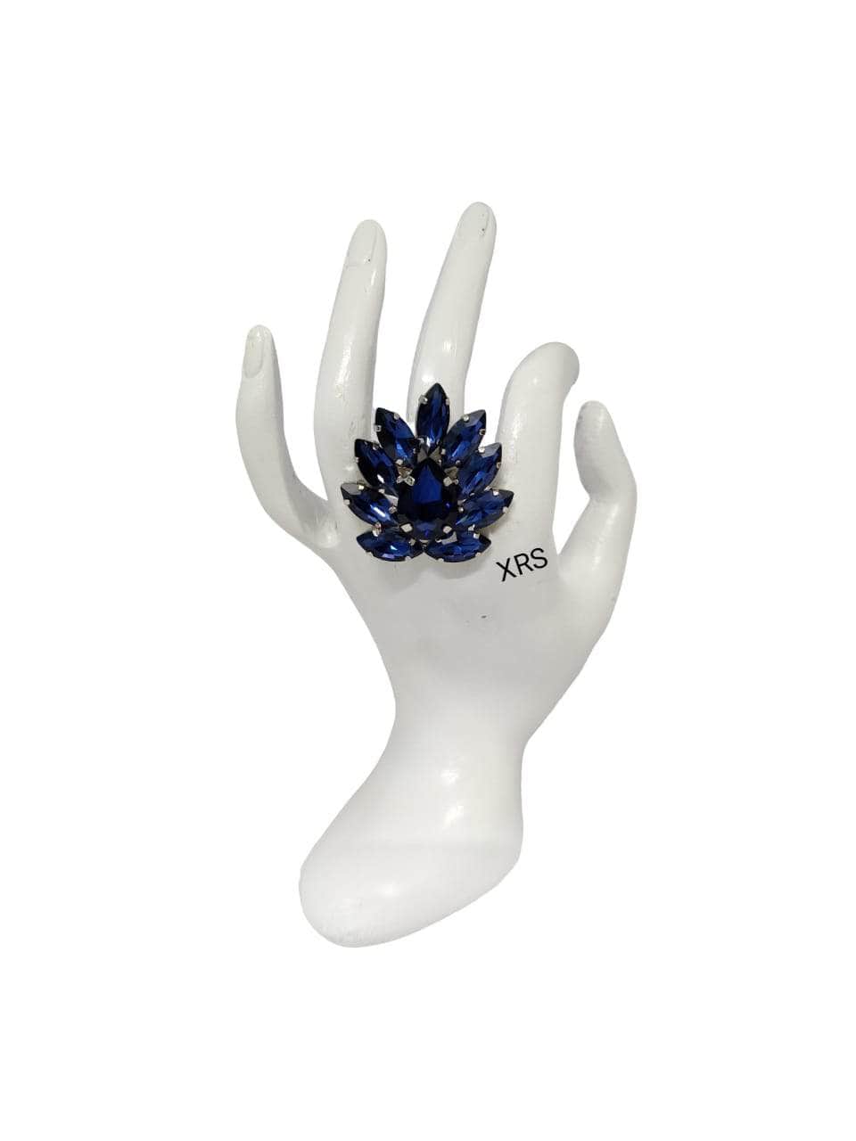 Nakhreli Finger Ring indigo Beautiful Lotus Latest Ring By Zevar