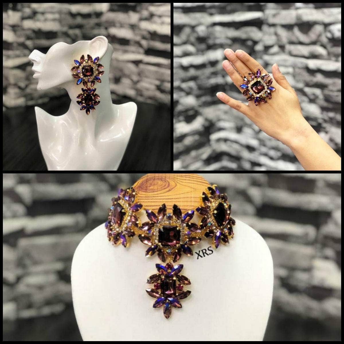 choker, earring and ring entire combo avalible - Zevar