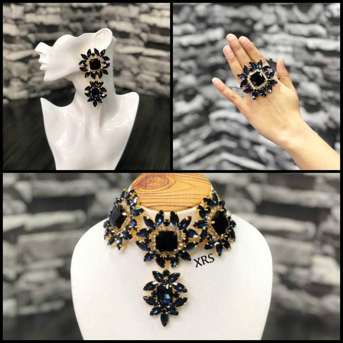 choker, earring and ring entire combo avalible - Zevar