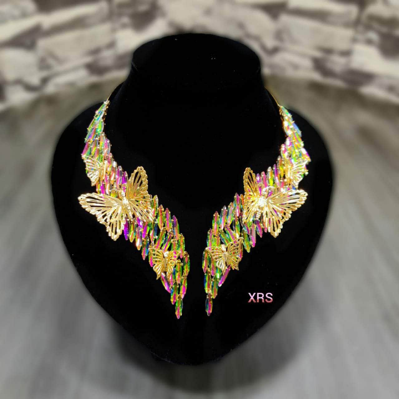 Our popular Angel Choker is now available with 3D butterflies and in superlative rose-gold plating - Zevar