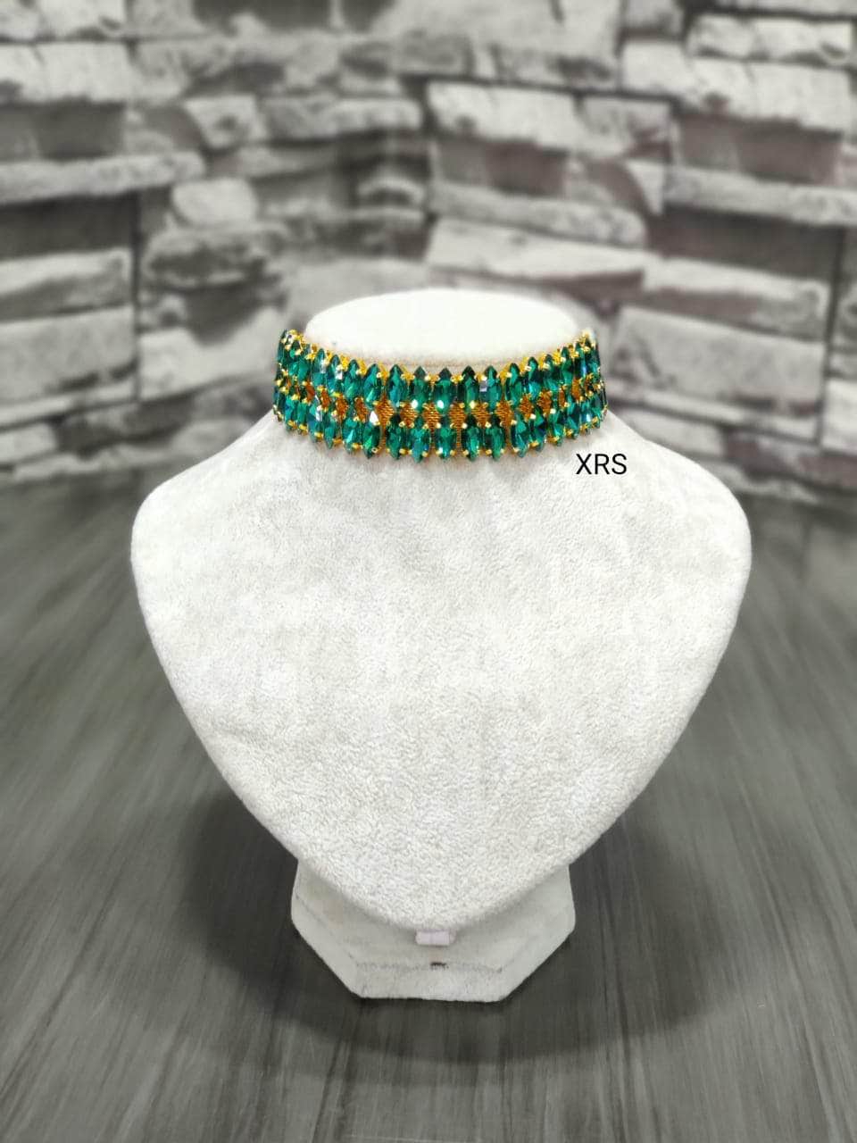 Nakhreli Necklace green Beautiful Gold Plated Western Choker Necklace By Zevar