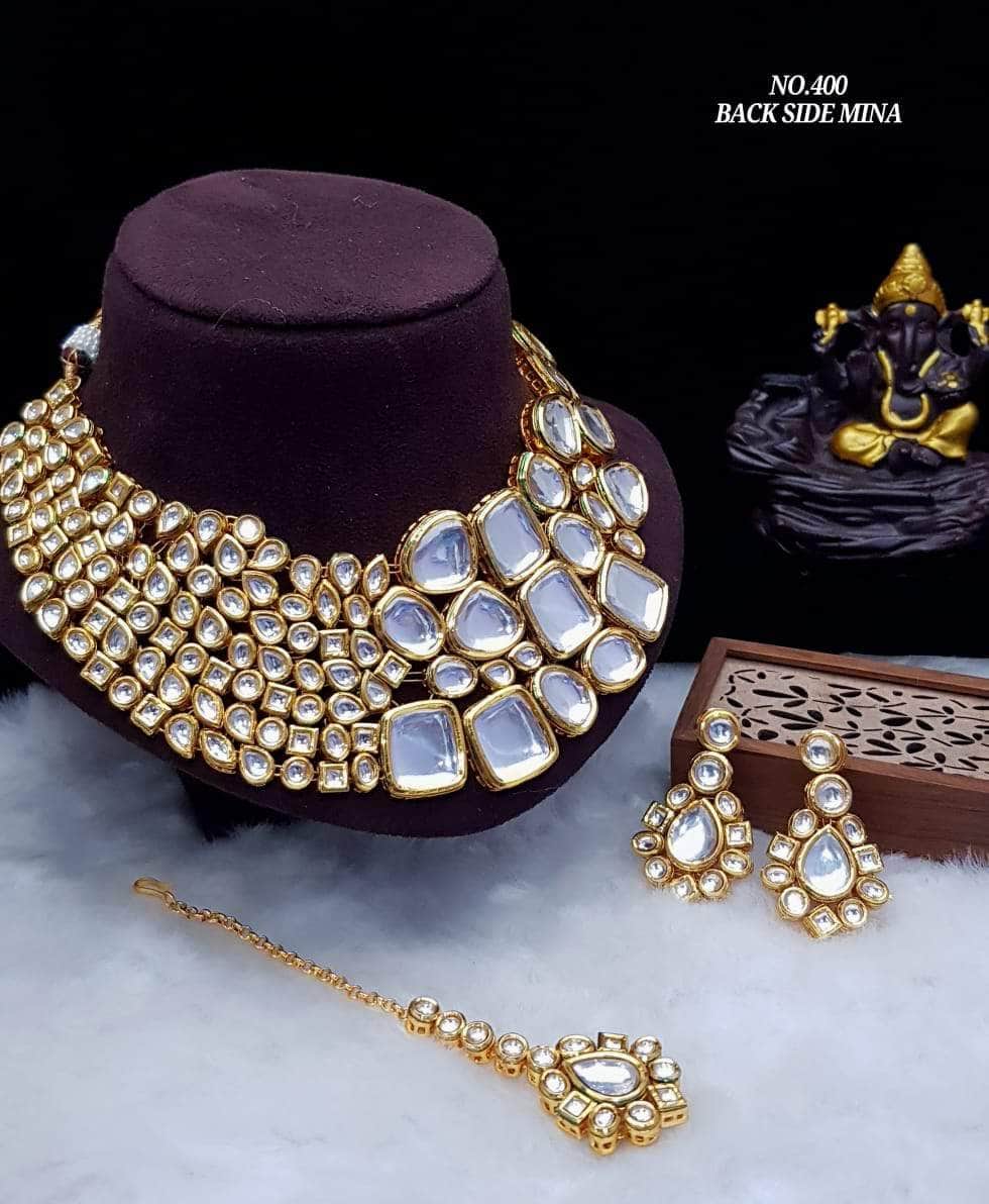 rsb choker necklace Kundan Meenakari Heavy Choker Necklace By Zevar