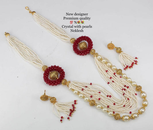 rsb Long necklace Gold-Plated & Stone Studded Jewellery Set By Zevar