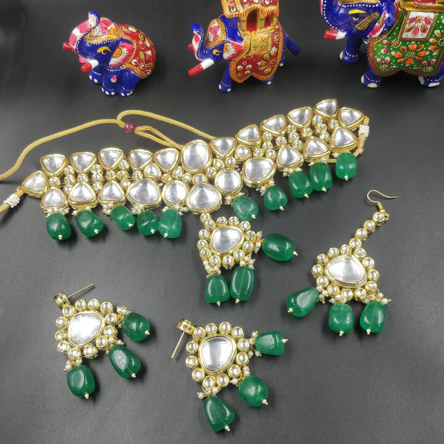 Kundan Heavy Partywear Set The Zevar Jewellery
