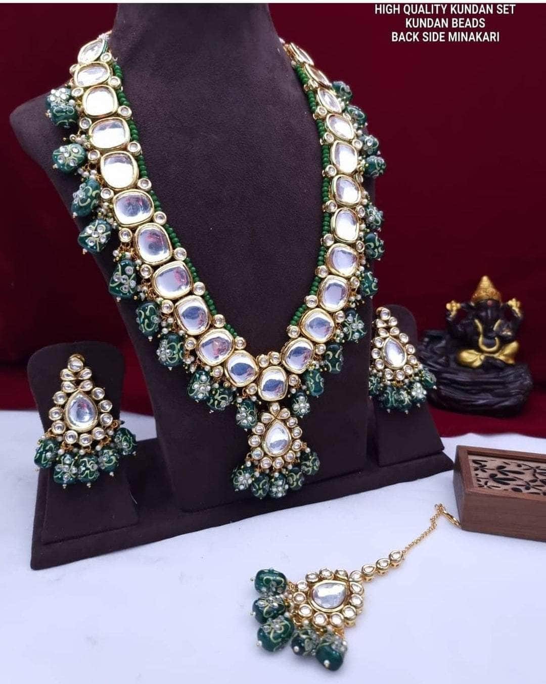 Zevar Bridal necklace A Beautifull High Quality Kundan Semi Bridal WIth Minakari Set By Zevar.