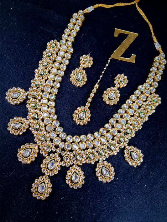 Zevar Bridal necklace Beautifull High Quality Kundan Semi Bridal Set By Zevar.