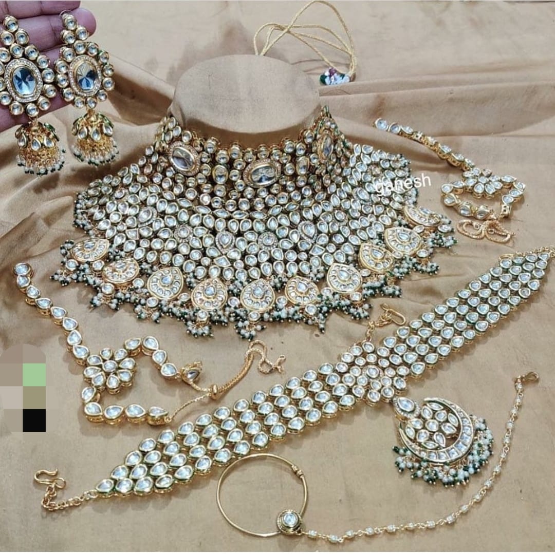 Zevar Bridal necklace Beautifull High Quality Kundan Semi Bridal Set By Zevar.