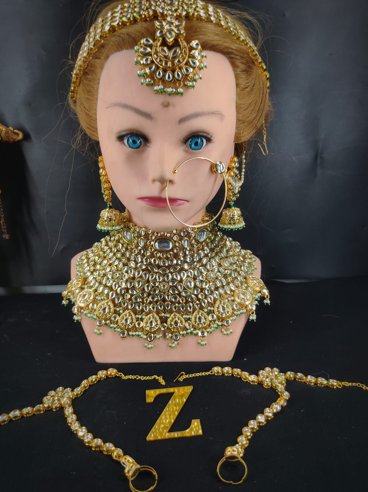 Zevar Bridal necklace Beautifull High Quality Kundan Semi Bridal Set By Zevar.