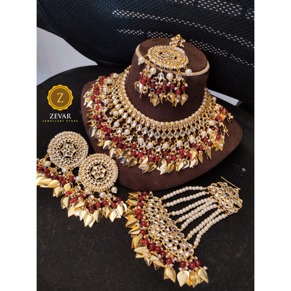 Zevar Bridal necklace Copy of ZEVAR | High Quality Kundan Semi choker necklace Earring & MaangTikka
