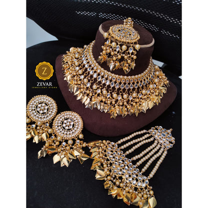 Zevar Bridal necklace Copy of ZEVAR | High Quality Kundan Semi choker necklace Earring & MaangTikka