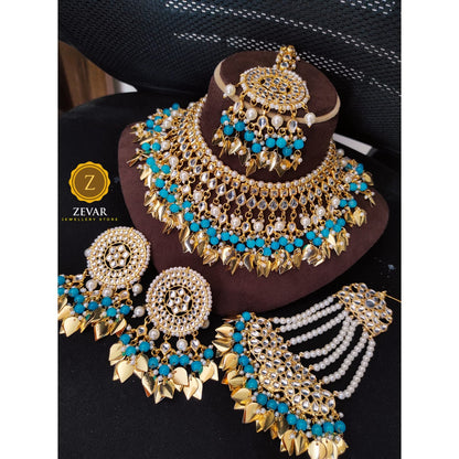 Zevar Bridal necklace Copy of ZEVAR | High Quality Kundan Semi choker necklace Earring & MaangTikka