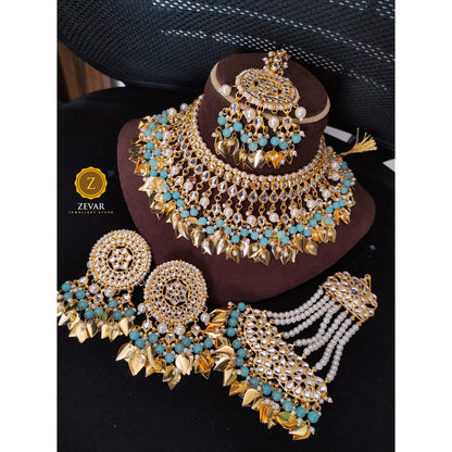 Zevar Bridal necklace Copy of ZEVAR | High Quality Kundan Semi choker necklace Earring & MaangTikka