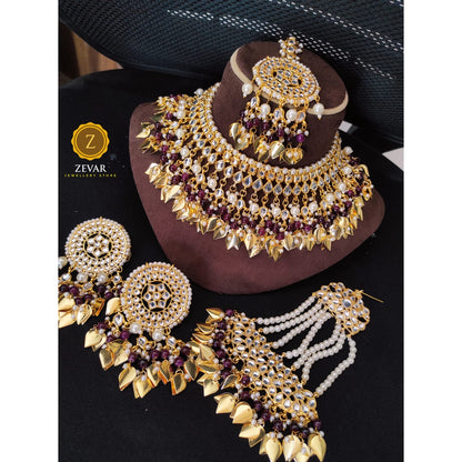 Zevar Bridal necklace Copy of ZEVAR | High Quality Kundan Semi choker necklace Earring & MaangTikka