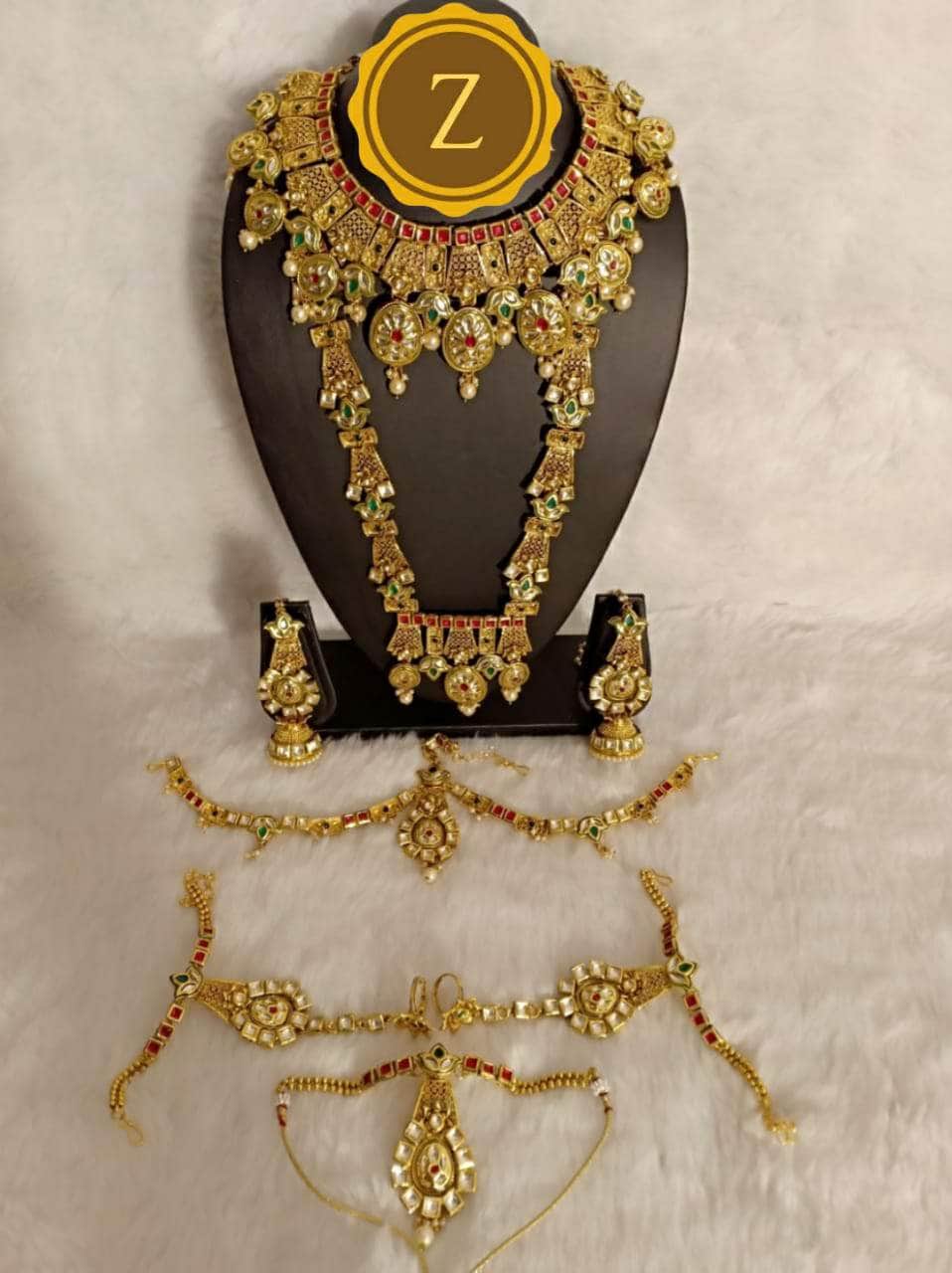 Zevar Bridal necklace Gold Plated Bridal jewellery set By Zevar