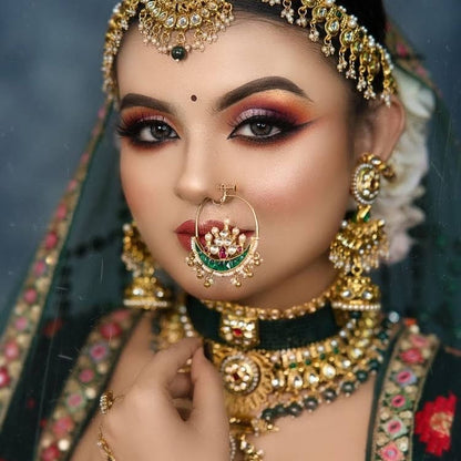 Zevar Bridal necklace Green Bridal Jewellery Set By Zevar