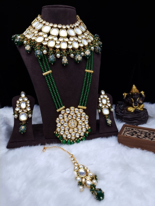 Zevar Bridal necklace High Quality Kundan Semi Bridal Jewellery Set For Bride Set By Zevar.