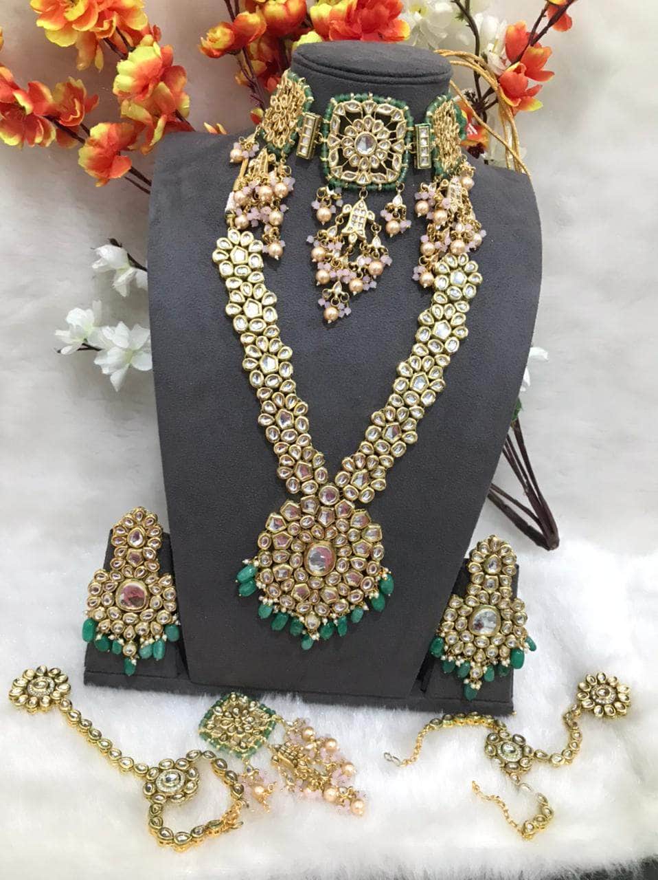 Zevar Bridal necklace Kundan Heavy Full Bridal jewellery Set By Zevar