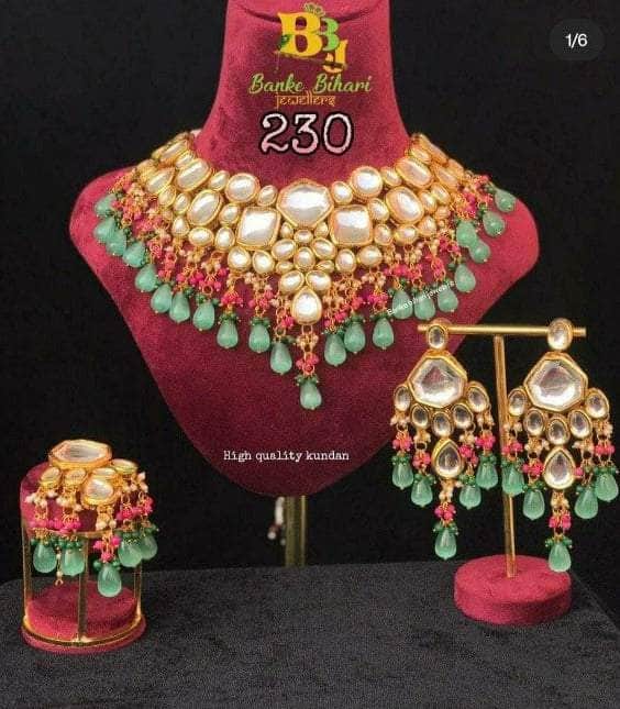 Zevar Bridal necklace Kundan Necklace Beads & Pearl, Wedding Jewelry,Party Wear-By Zevar.