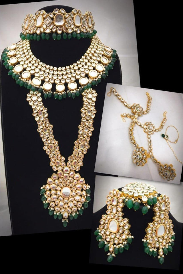 Zevar Bridal necklace Maharani Collection Beautifull High Quality Kundan Semi Bridal Set By Zevar.