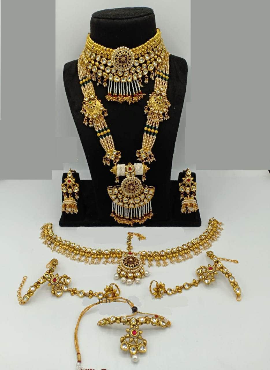 Zevar Bridal necklace Matte Finish Bridal Jewellery Set By Zevar