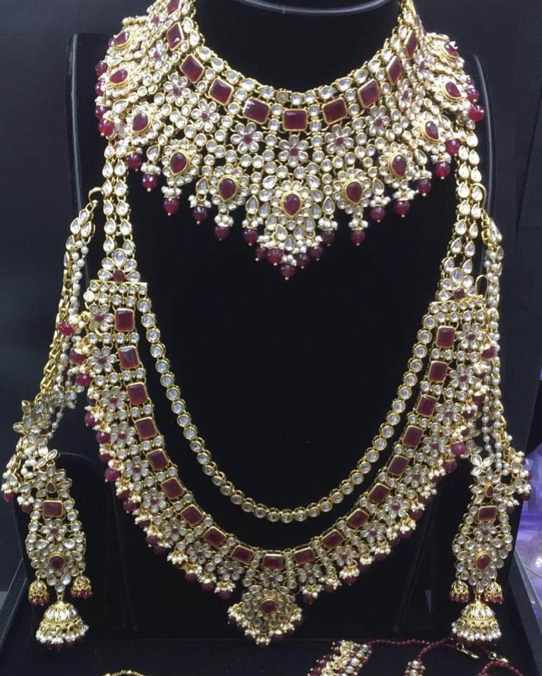 Zevar Bridal necklace Mehroom Beaded Necklace Bridal Jewellery Set By Zevar