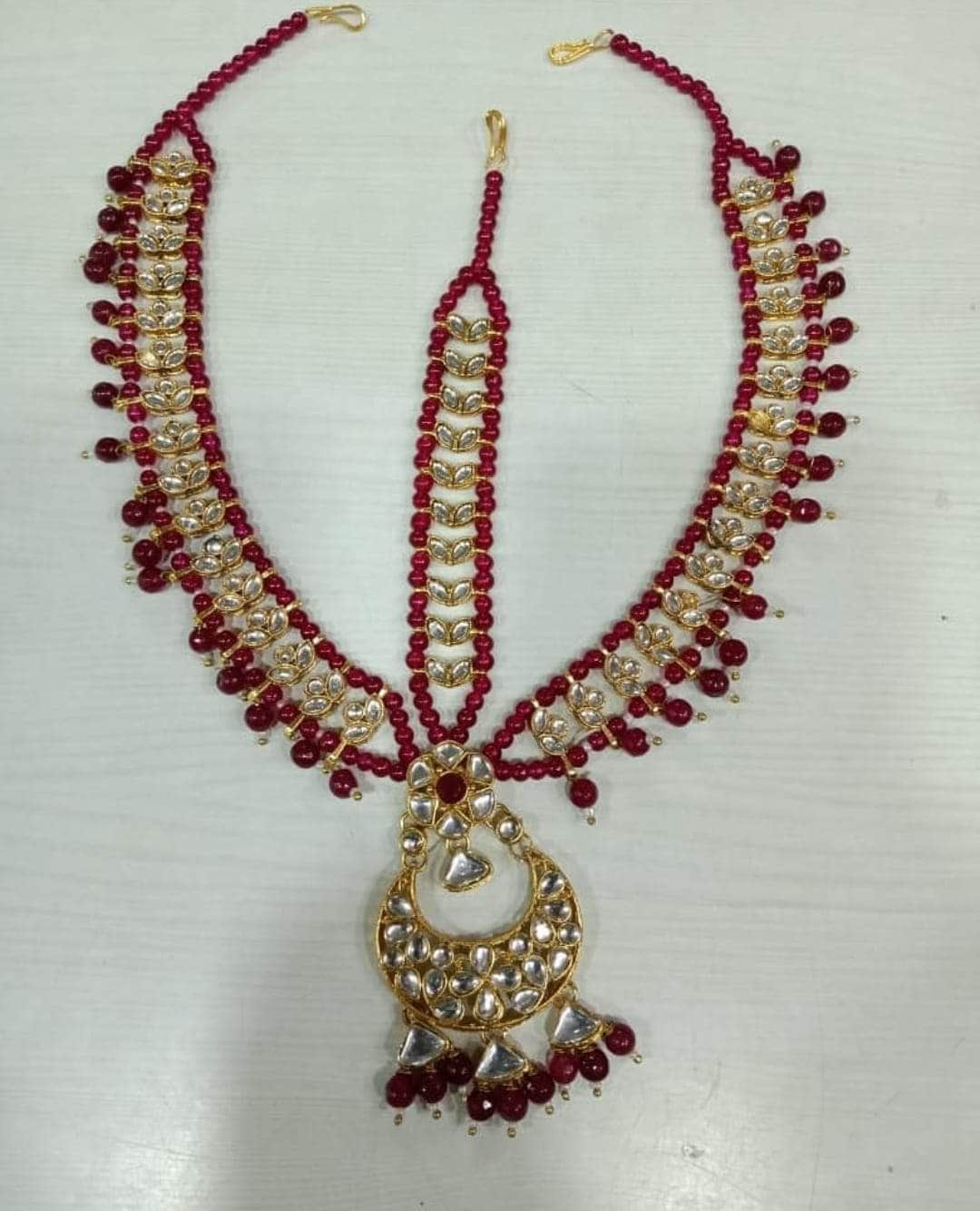 Zevar Bridal necklace Mehroom & Gold Plated Bridal Jewellery Set By Zevar