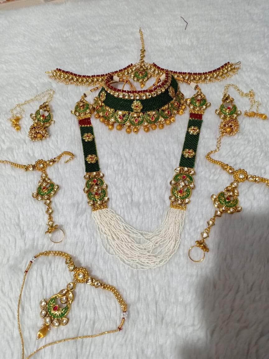 Zevar Bridal necklace Wedding Green Bridal Jewellery Set By Zevar