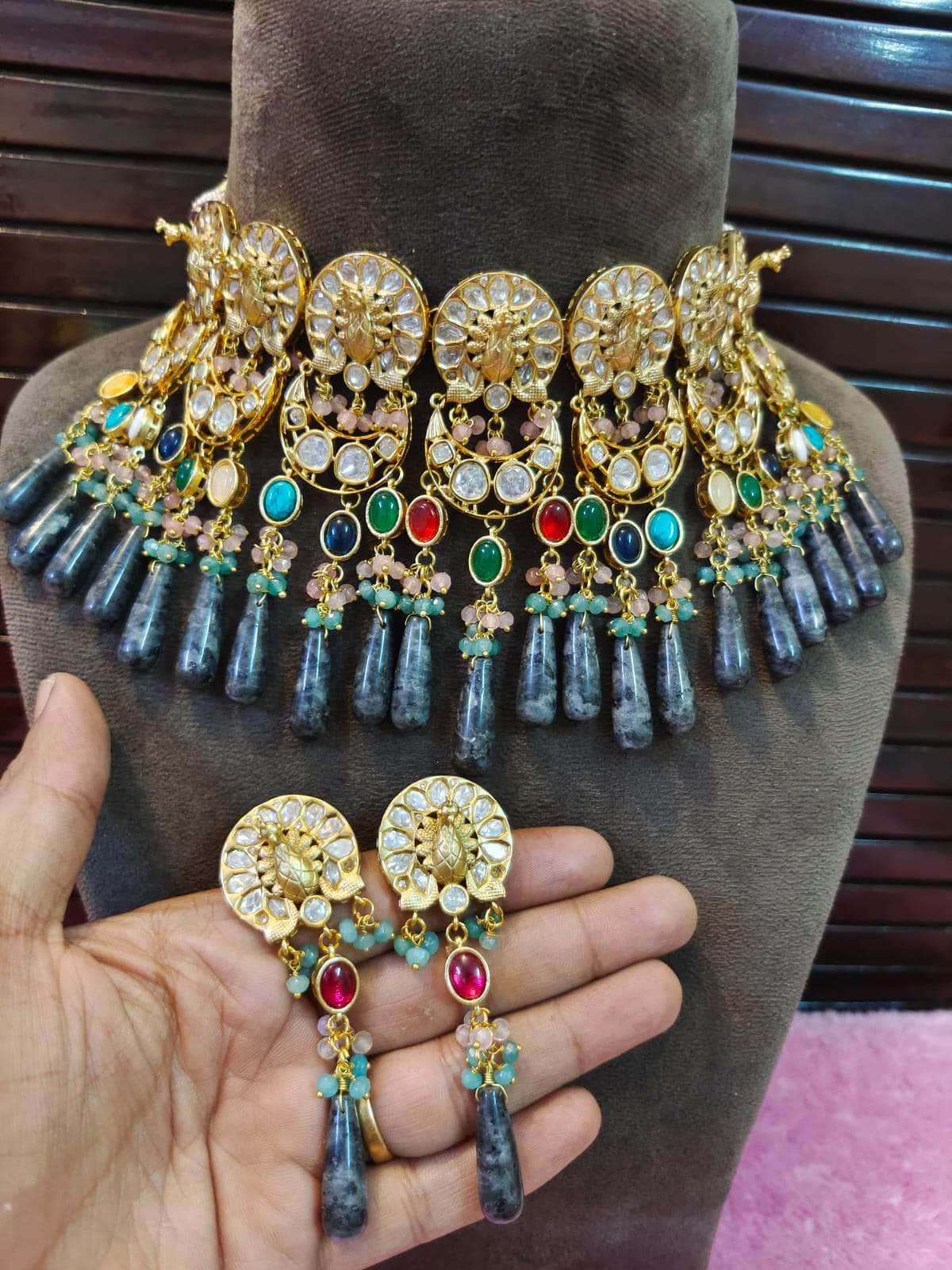 Zevar choker necklace Designer Kundan Choker Necklace By Zevar