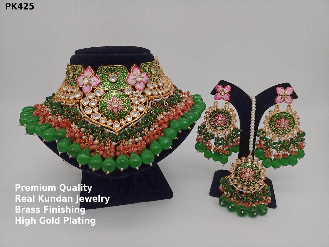 Zevar choker necklace Kundan Brass Finishing Gold Jewellery Set Vol 4 By Zevar