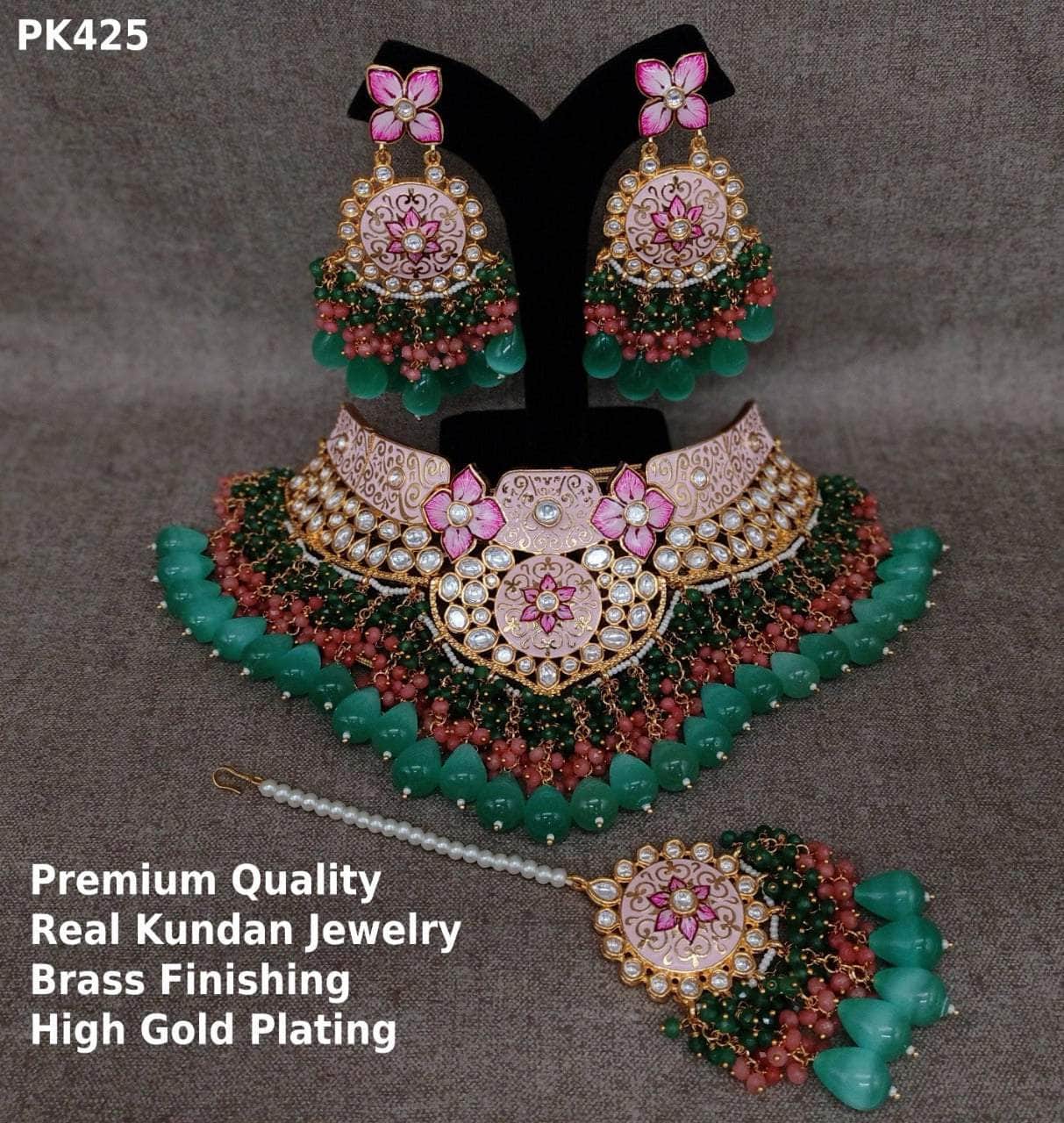 Zevar choker necklace Kundan Brass Finishing Gold Jewellery Set Vol 6 By Zevar
