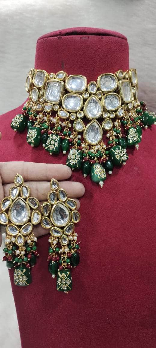 Zevar choker necklace Kundan Heavy Choker Necklace Set Vol 1 By Zevar