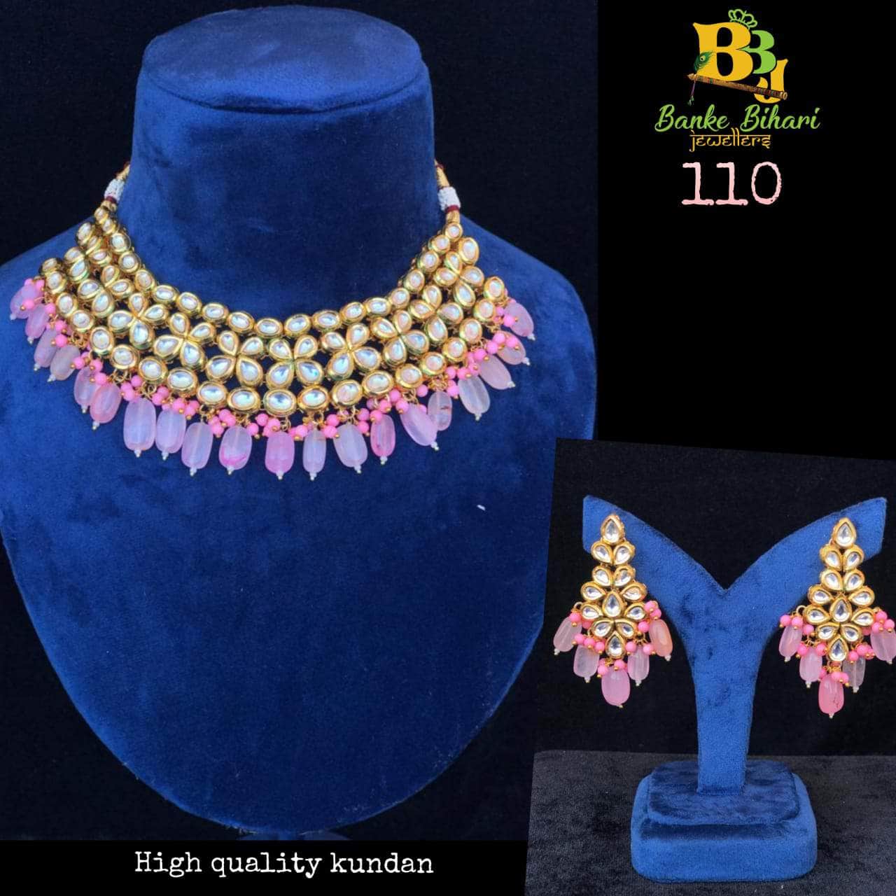 Zevar choker necklace Light Pink Pearls Choker Necklace Set By Zevar