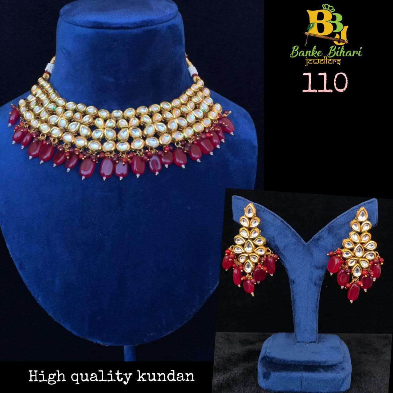 Zevar choker necklace Mehroon Pearls Choker Necklace Set By Zevar