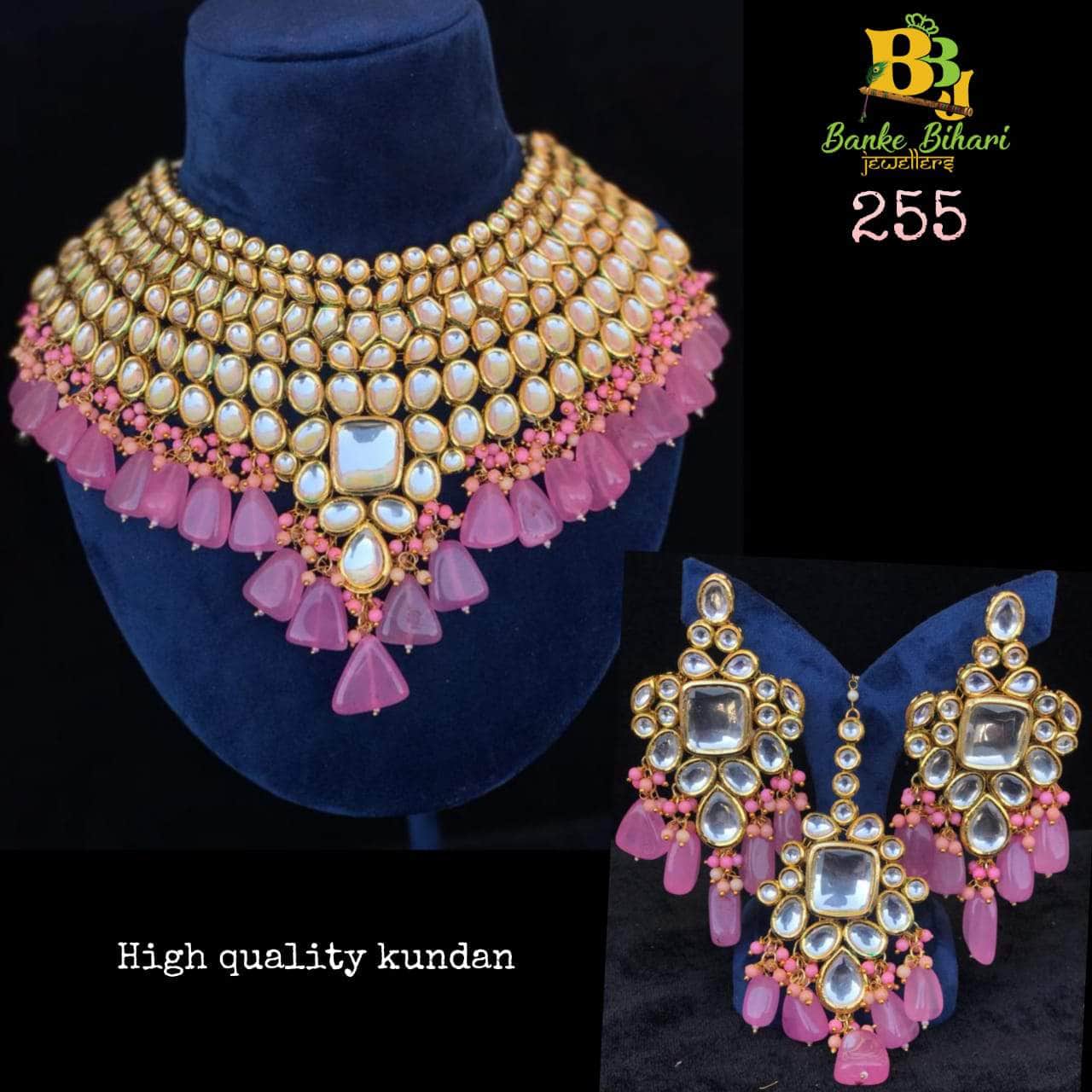 Zevar choker necklace Pink Kundan Stone Choker Necklace By Zevar