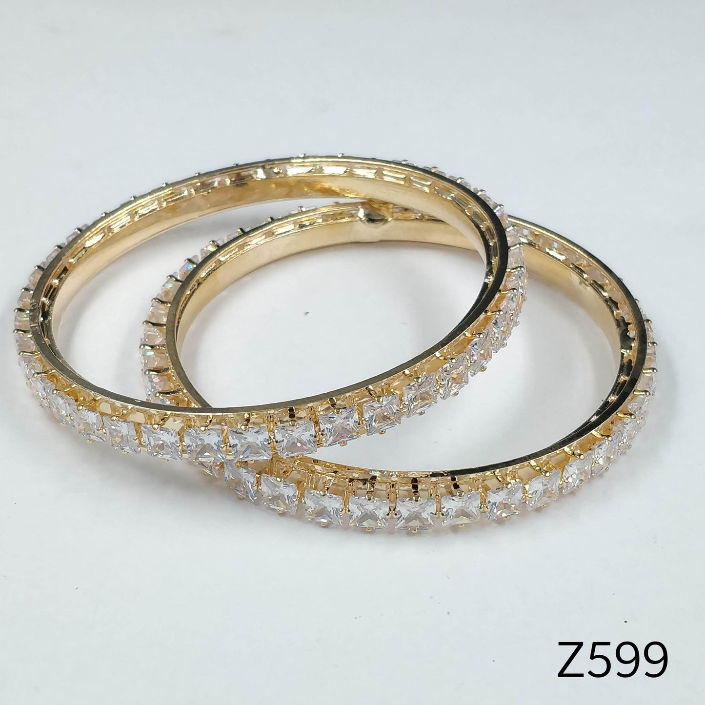 Diamond CZ Solitaire Bangles for Women - Zevar