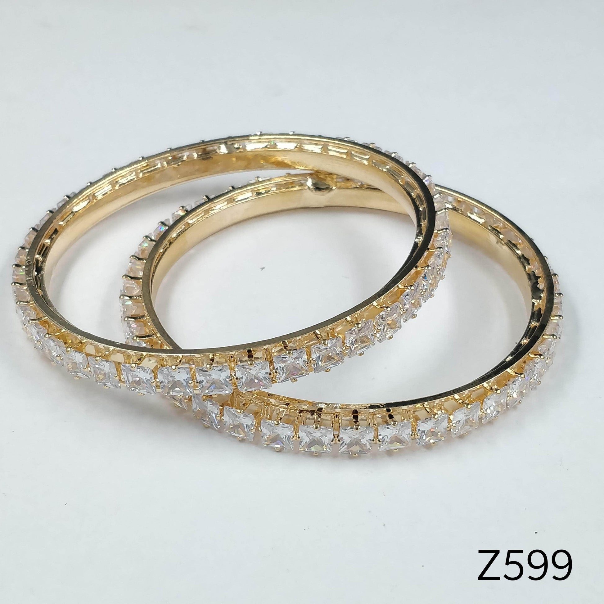 Diamond CZ Solitaire Bangles for Women - Zevar