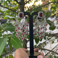 Zevar Earrings A Very Gorgeous Mehroon AD Chandbali Earring By Zevar.