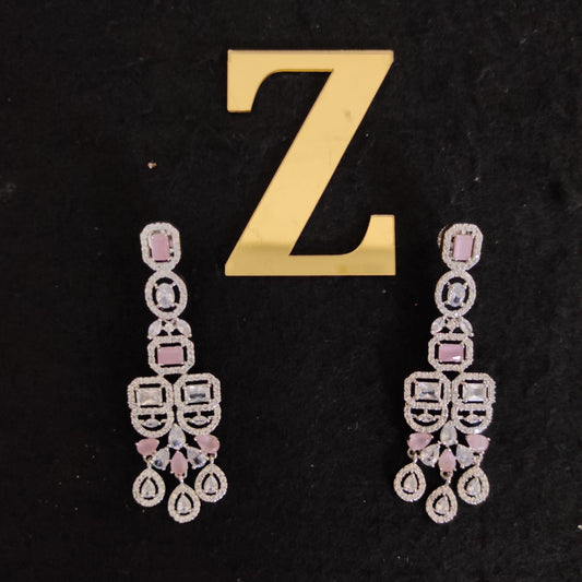 Zevar Earrings AD Earring pink color and rose gold color by zevar