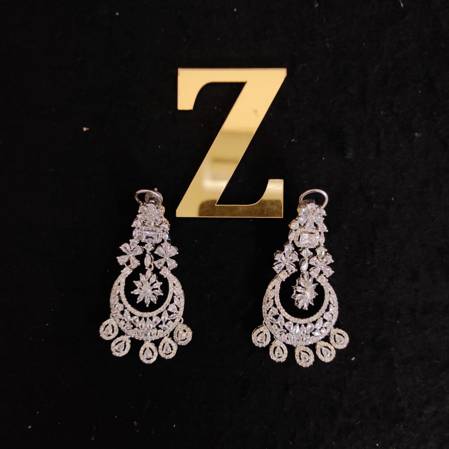 Zevar Earrings AD Earring silver coler tone by zevar