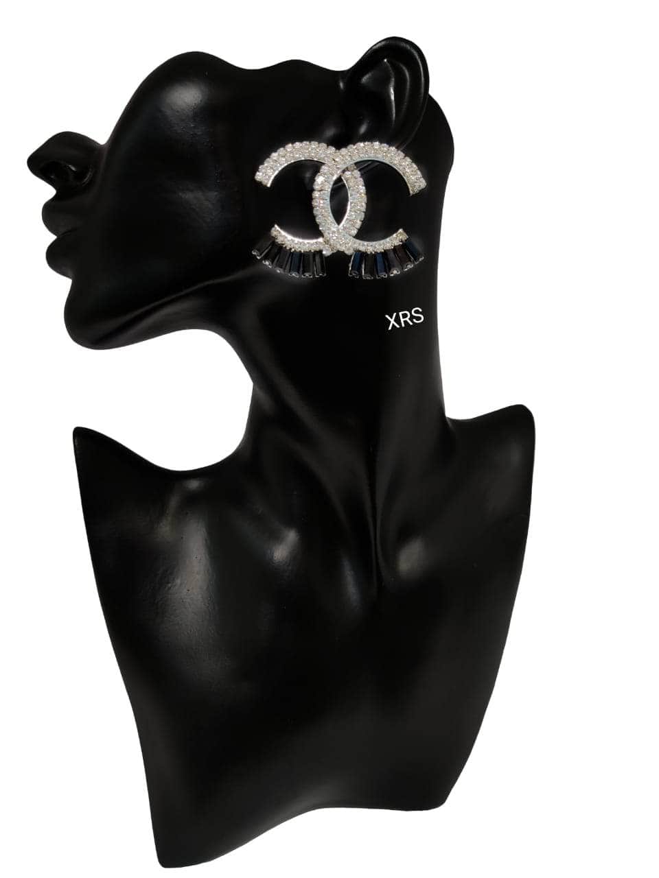 Zevar Earrings BLACK Chanel Studs In Premium Zircon Stones By Zevar