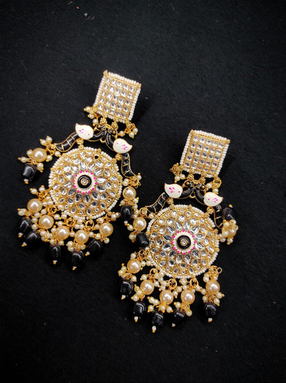 Zevar Earrings Copy of High Quality Kundan Earrings AD Stone Set By Zevar