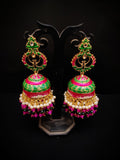 Zevar Earrings Copy of Real Meenakari Work  kundan jhumka earrings Set By Zevar