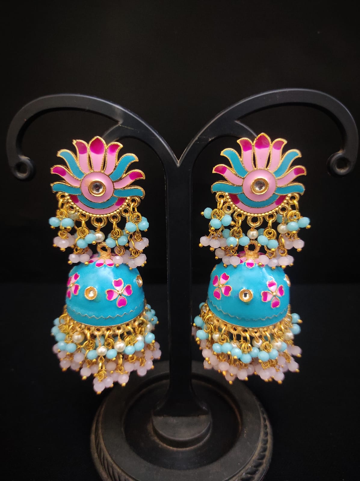 Zevar Earrings Copy of Real Meenakari Work  kundan jhumka earrings Set By Zevar