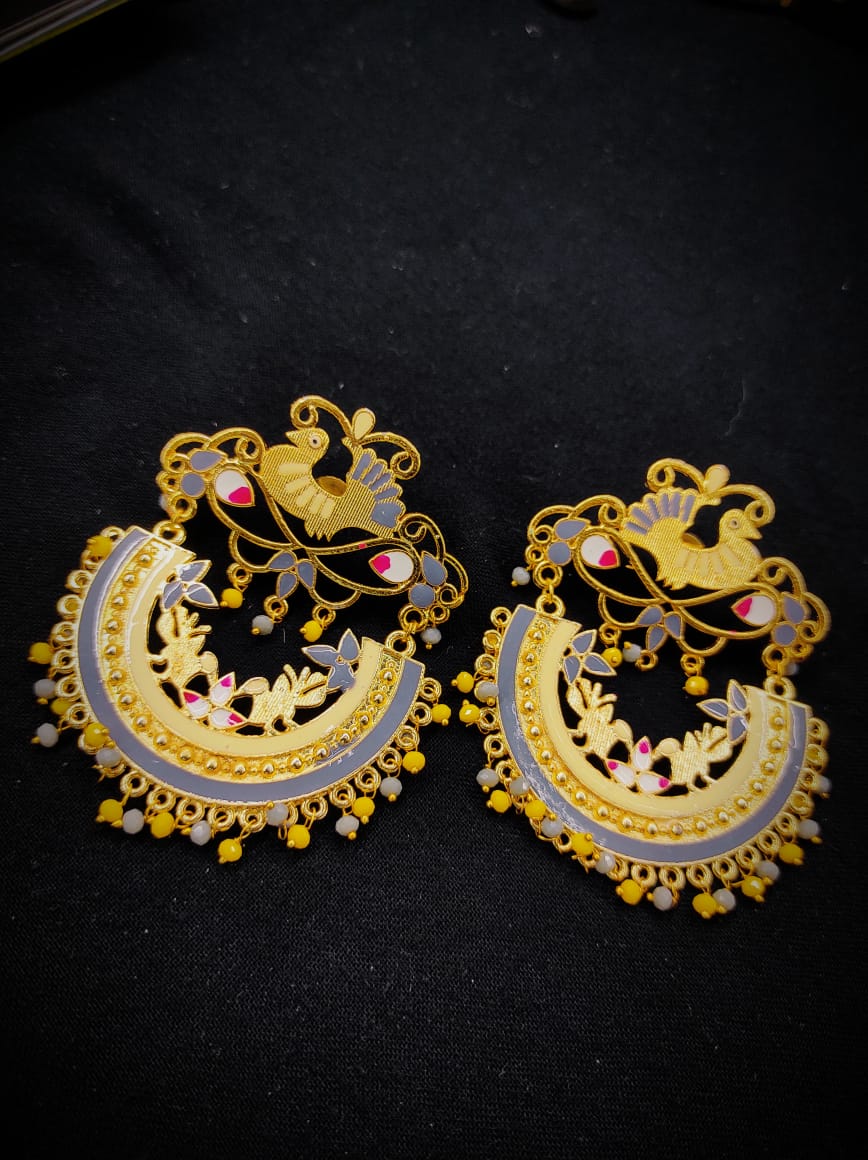 Zevar Earrings Copy of Real Meenakari Work  kundan jhumka earrings Set By Zevar